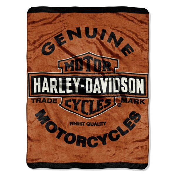 Harley Davidson Genuine Motorcycles Super Plush Fleece Throw